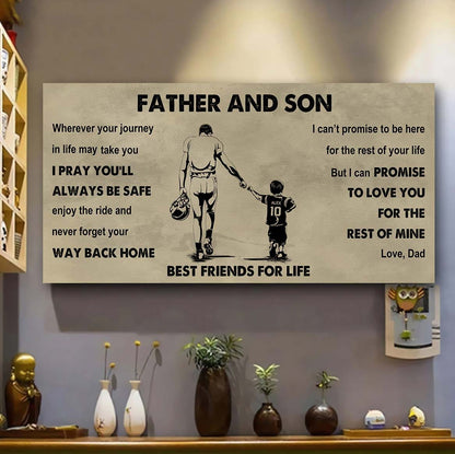 Sport-Family Father And Son Best Friends For Life - Ver 2 Never Forget Your Way Back Home Poster Canvas Gift For Son From Father