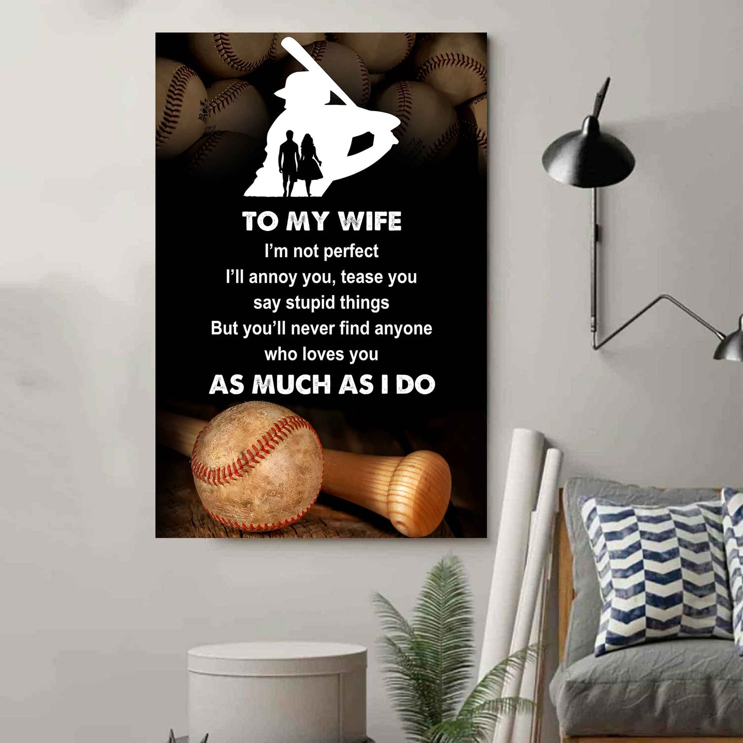 sport poster canvas to my wife i am not perfect gift for your wife
