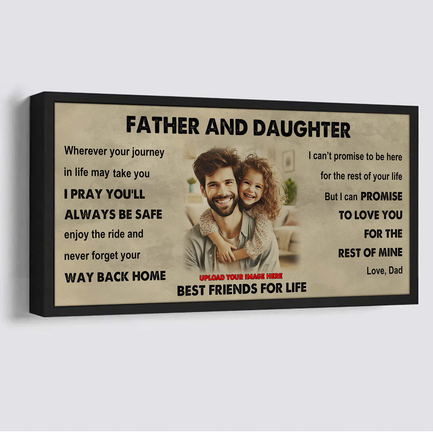 drb father and daughter best friends for life - ver 2 never forget your way back home poster canvas gift for daughter from father