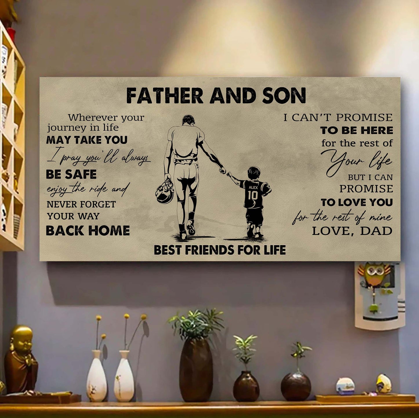 family father and son best friends for life - never forget your way back home poster canvas gift for son from father