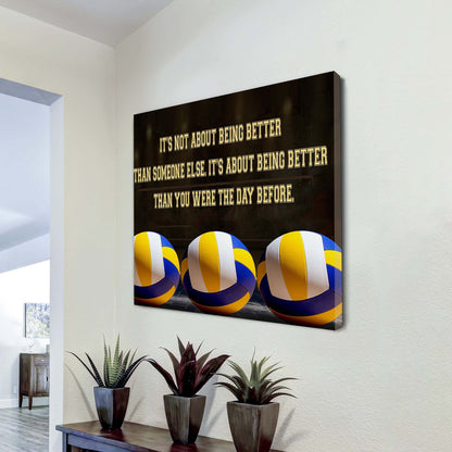 Baseball Square Poster Canvas It's Not About Being Better Than Someone Else It's About Being Better Than You Were The Day Before