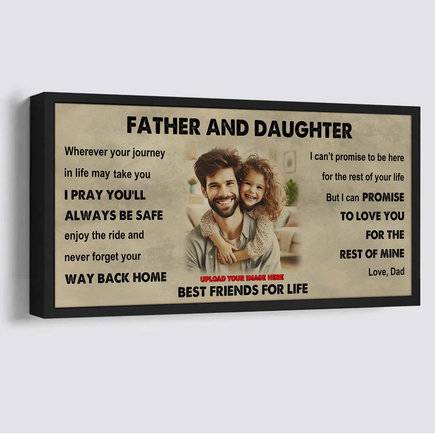 drb father and daughter best friends for life - ver 2 never forget your way back home poster canvas gift for son from father