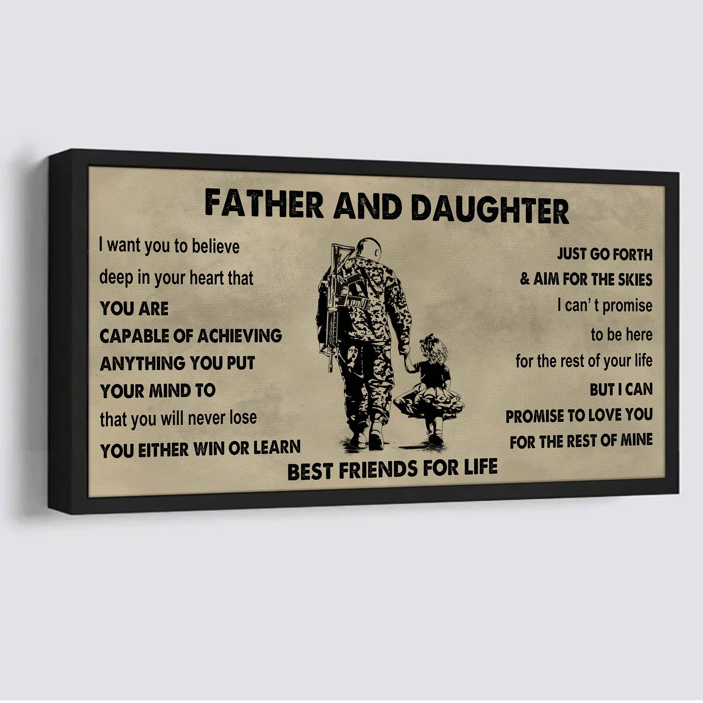 family father and daughter best friends for life - ver 2 you will never lose poster canvas gift for daughter from father