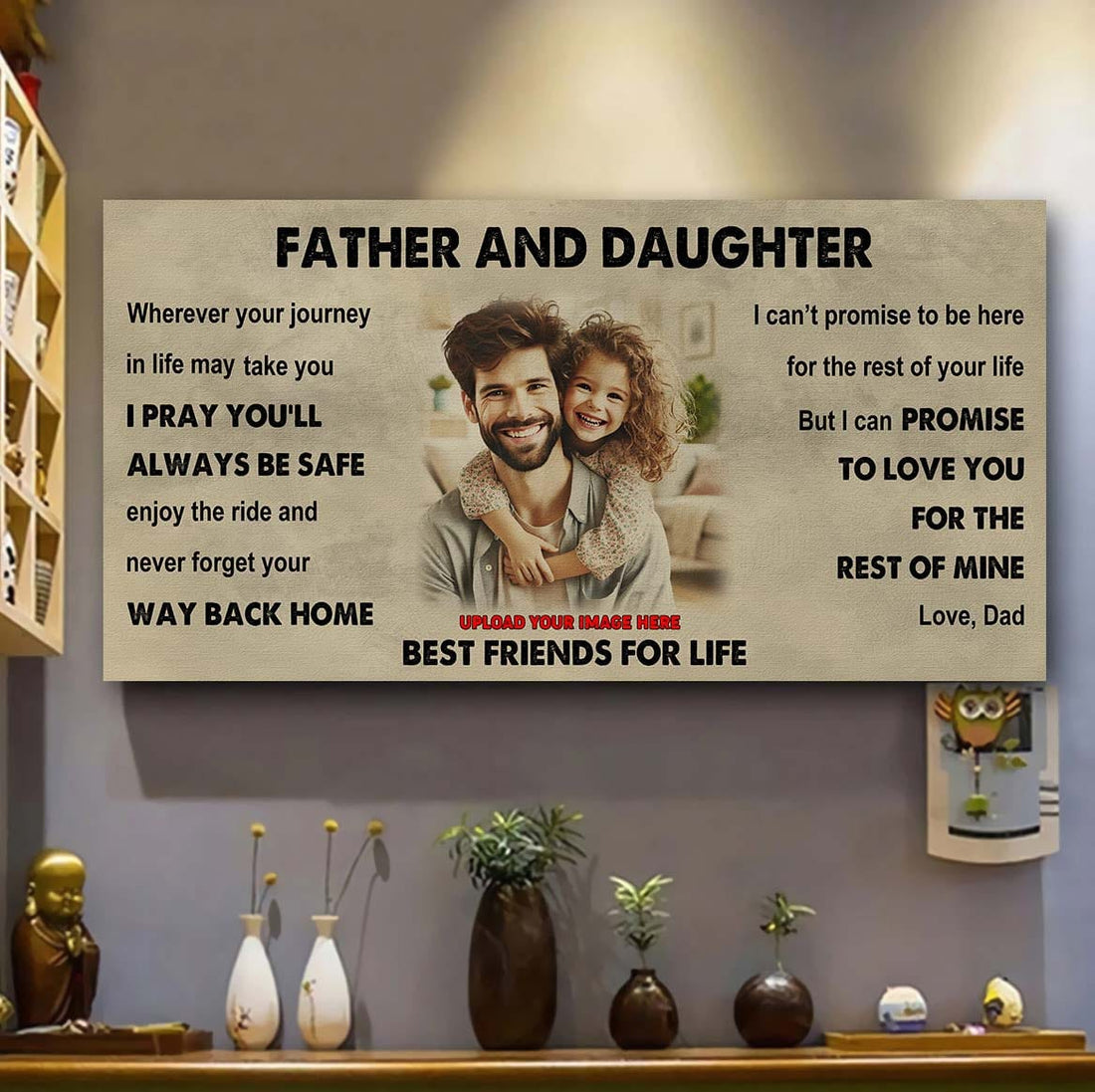 drb father and daughter best friends for life - ver 2 never forget your way back home poster canvas gift for daughter from father