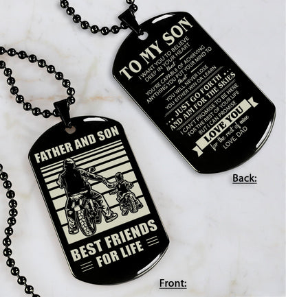 HM12 - Customizabled Double Sided Dog Tag Father And Son Best Friends For Life