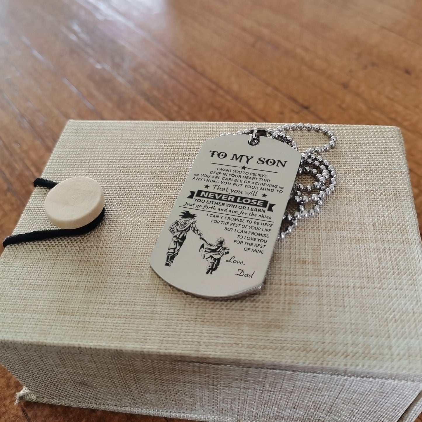 to my son-never lose - gifts from dad mom to son - engraved dog tag all style