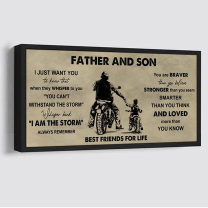 DRB Father And Son Best Friends For Life - I Am The Storm Poster Canvas Gift For Son From Father