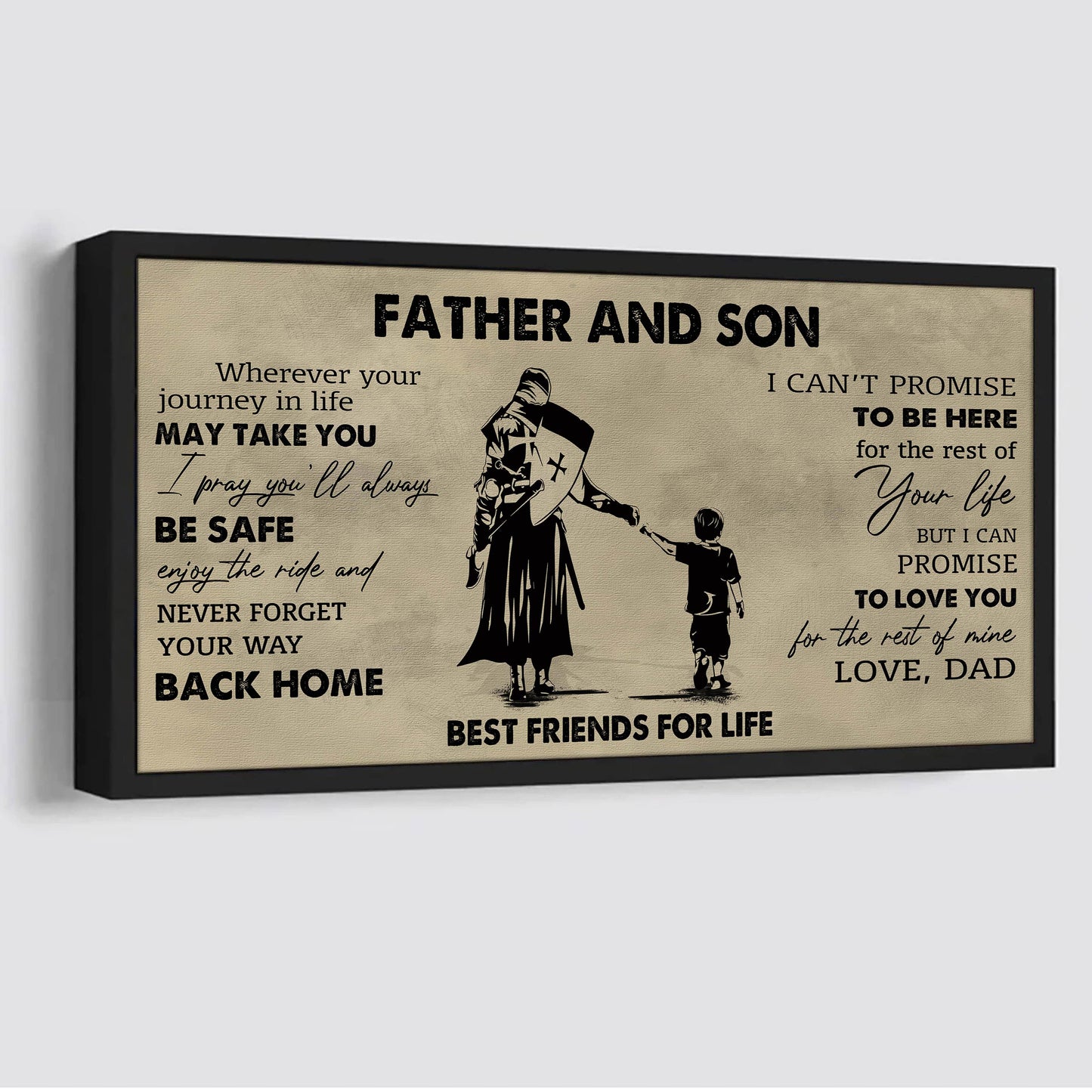 drb father and daughter best friends for life - never forget your way back home poster canvas gift for daughter from father