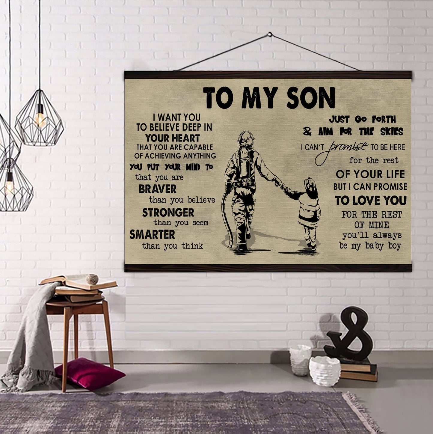 canvas poster dad to son you are braver than you believe you'll always be my baby boy