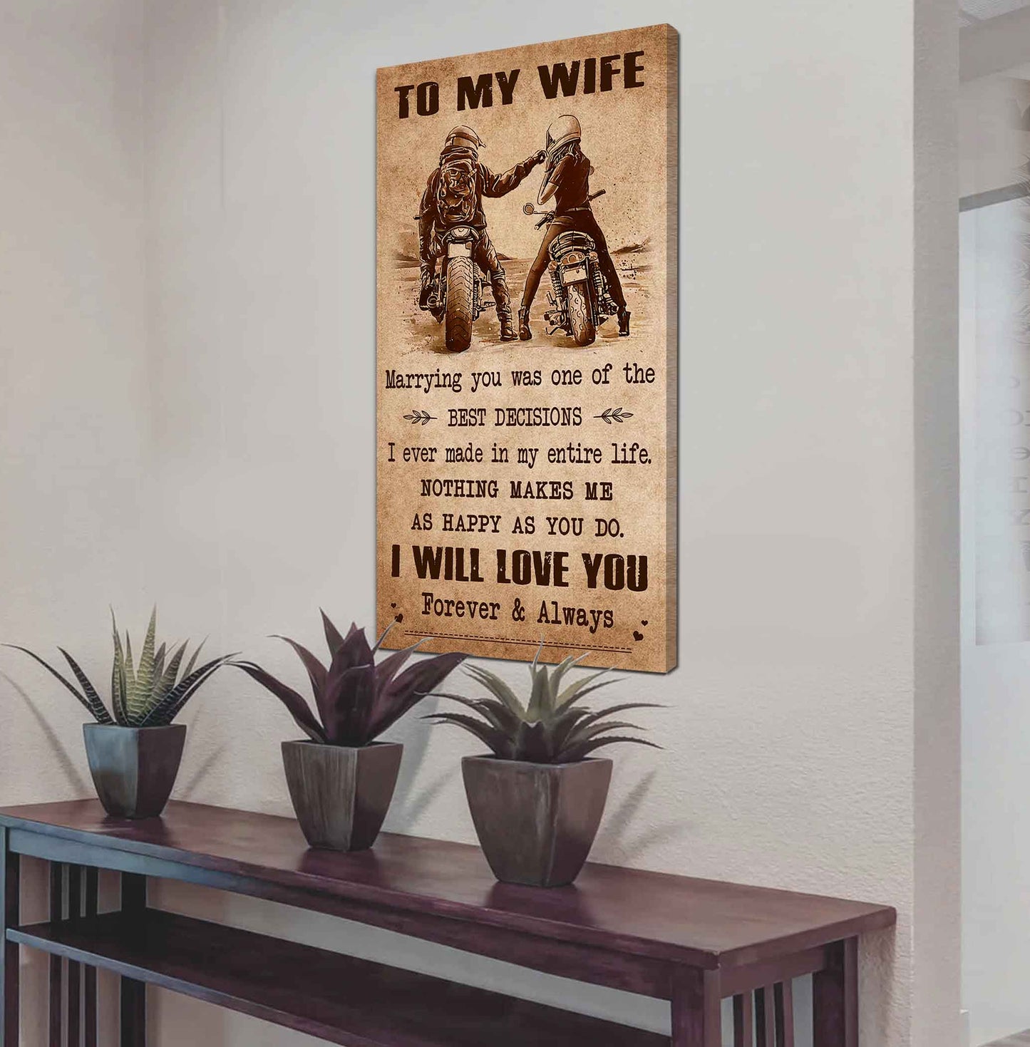 drb vgt- poster canvas to my wife marrying you was one of the best decisions - i will love you forever and always gift for your wife