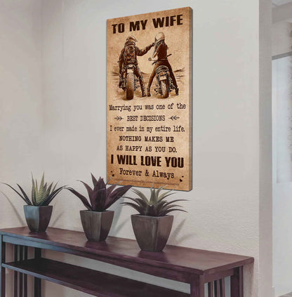 DRB VGT- Poster Canvas To My Wife Marrying You Was One Of The Best Decisions - I Will Love You Forever And Always Gift For Your Wife