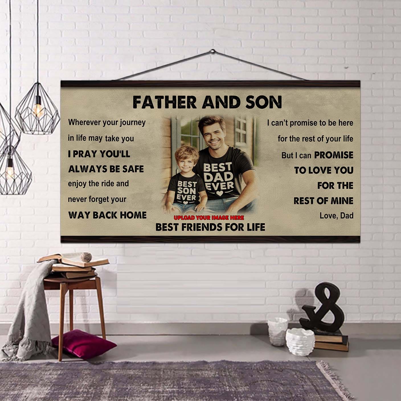 vikings father and daughter best friends for life - ver 2 never forget your way back home poster canvas gift for daughter from father