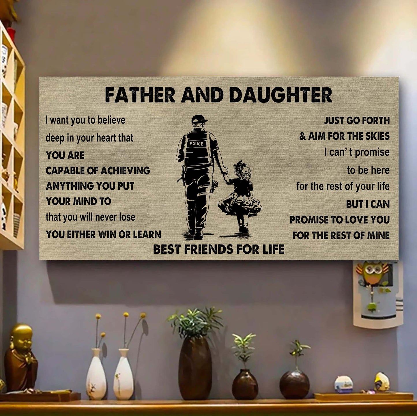 family father and daughter best friends for life - ver 2 you will never lose poster canvas gift for daughter from father