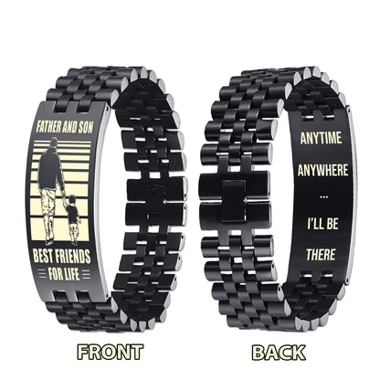 Samurai Personalized Double Sided Bracelet Father And Son Best Friends For Life - Message on the back side