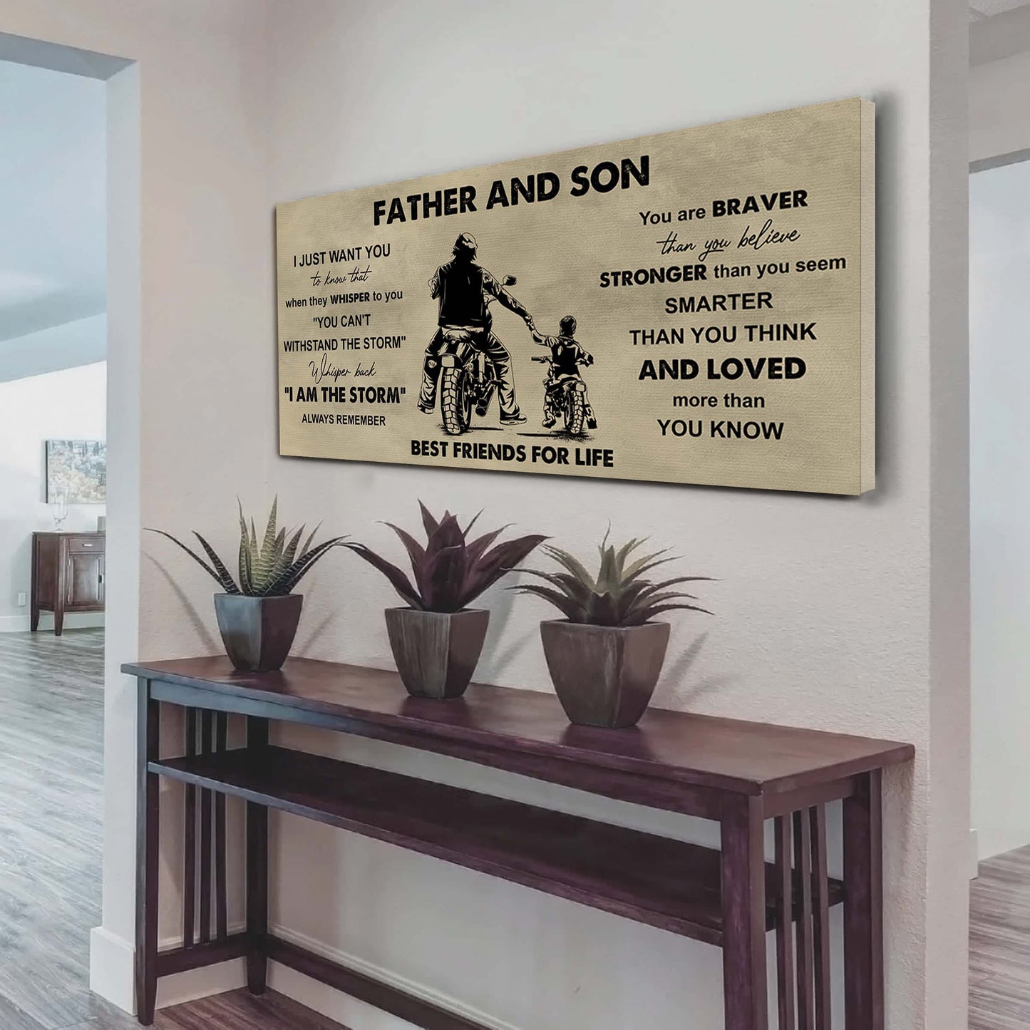 soldier father and son best friends for life - i am the storm poster canvas gift for son from father