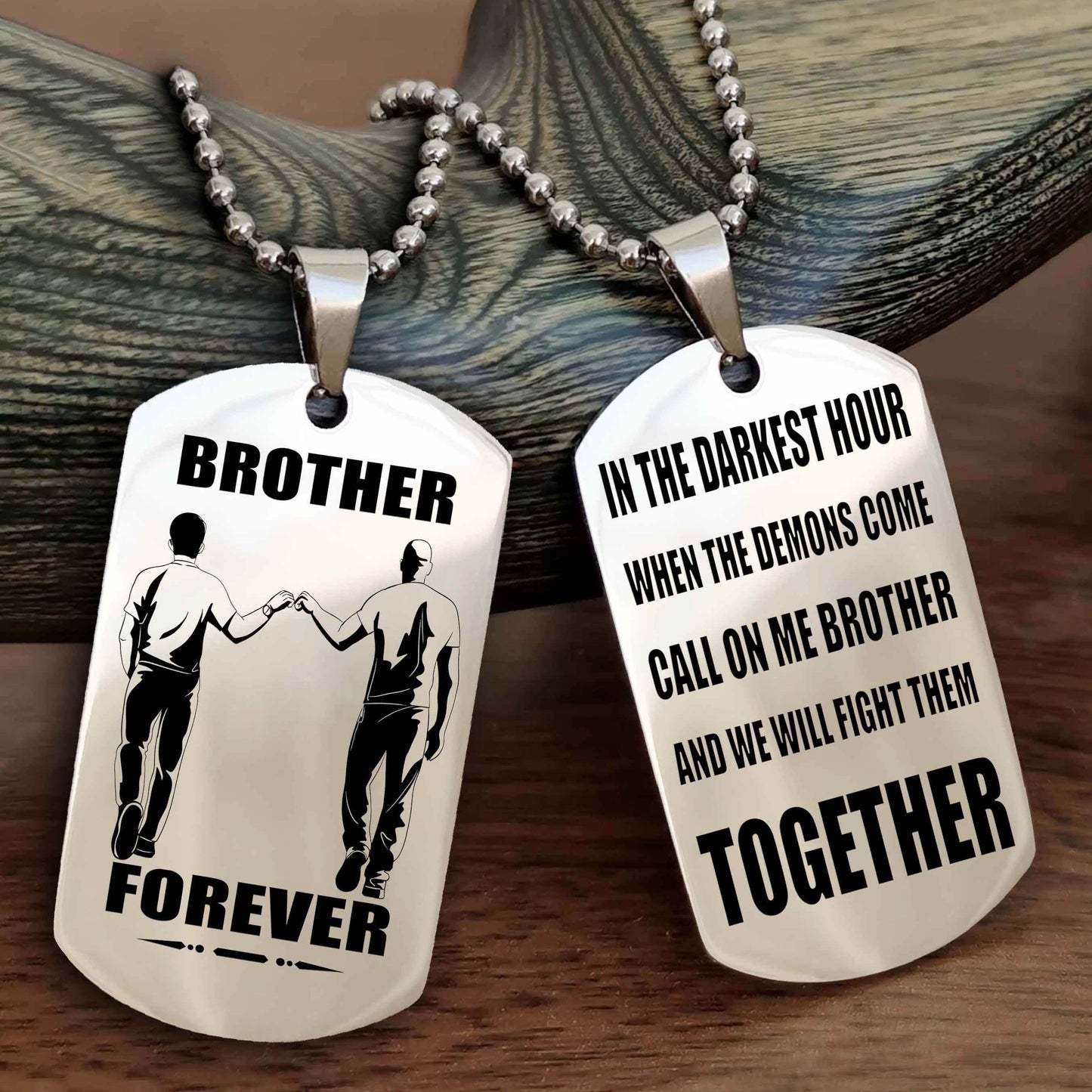 drb personalized double sided dog tag for my brother - call on me brother and we will fight them together gift for your friend