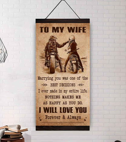 DRB VGT- Poster Canvas To My Wife Marrying You Was One Of The Best Decisions - I Will Love You Forever And Always Gift For Your Wife