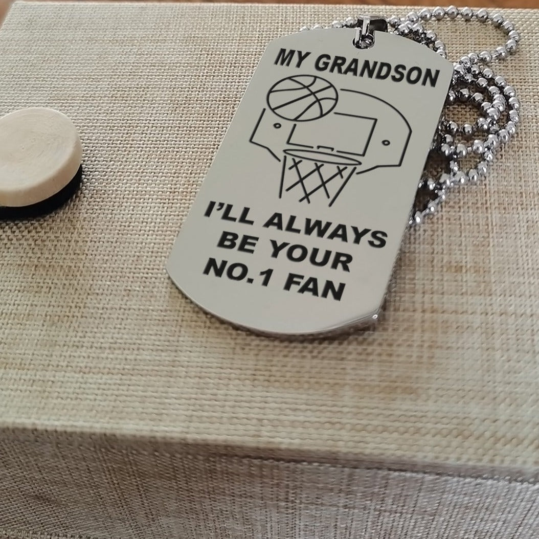 customizable basketball dog tag, gifts from grandpa grandma to grandson- it is not about better than someone else, it is about being better than you were the day before, be strong be brave be humble