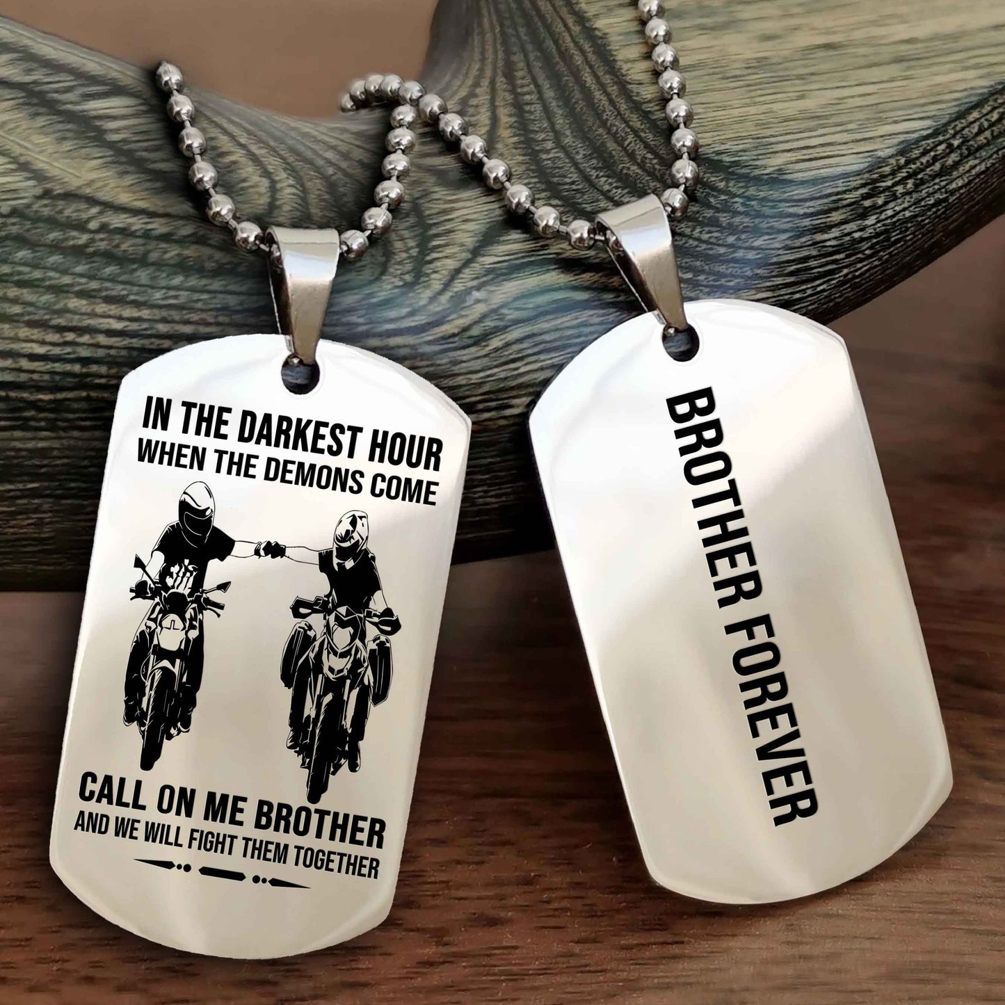 Cowboy Customizable engraved black dog tag double sided gift from brother, brother forevers