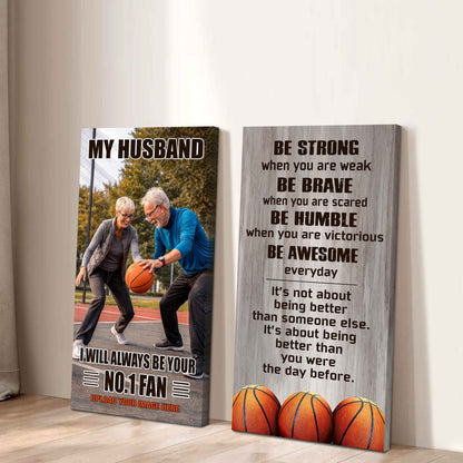 Sport Couple To My Husband Be Strong When You Are Weak Be Awesome Everyday Set 2 Canvas Wall Art