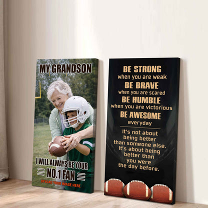 Baseball-My Grandson Be Strong When You Are Weak Be Awesome Everyday Set 2 Canvas Wall Art From Grandma To Grandson