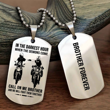 Cowboy Customizable engraved black dog tag double sided gift from brother, brother forevers