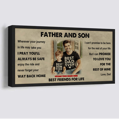 DRB VGT Father And Son Best Friends For Life - Ver 2 Never Forget Your Way Back Home Poster Canvas Gift For Son From Father