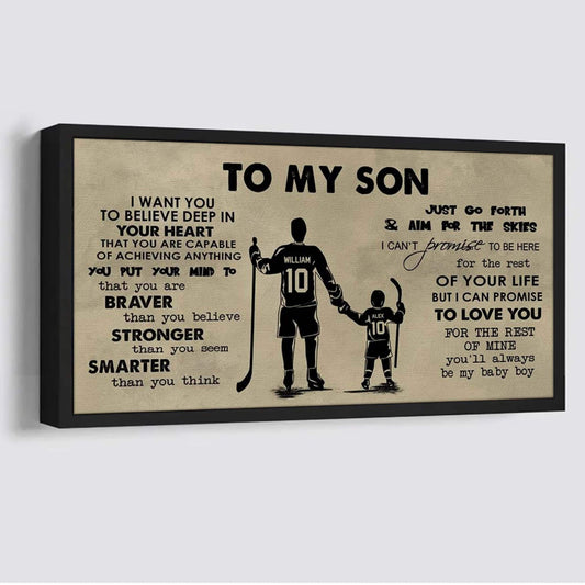 HOCKEY TO MY SON- I WANT YOU TO BELIEVE- CANVAS POSTER