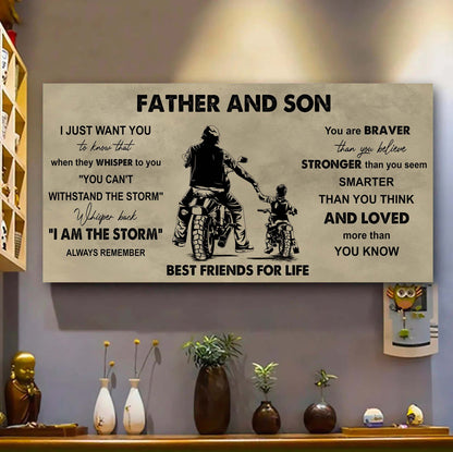 DRB Father And Son Best Friends For Life - I Am The Storm Poster Canvas Gift For Son From Father-Photo Upload