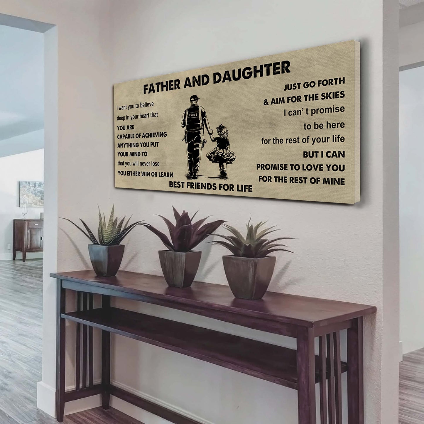 soldier father and daughter best friends for life - ver 2 you will never lose poster canvas gift for daughter from father