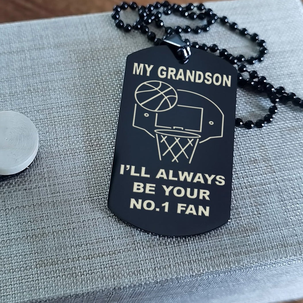 customizable basketball dog tag, gifts from grandpa grandma to grandson- it is not about better than someone else, it is about being better than you were the day before, be strong be brave be humble