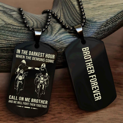 Cowboy Customizable engraved black dog tag double sided gift from brother, brother forevers