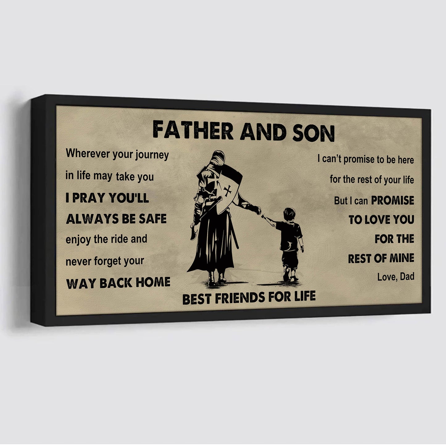 family-photo upload father and daughter best friends for life - ver 2 never forget your way back home poster canvas gift for son from father