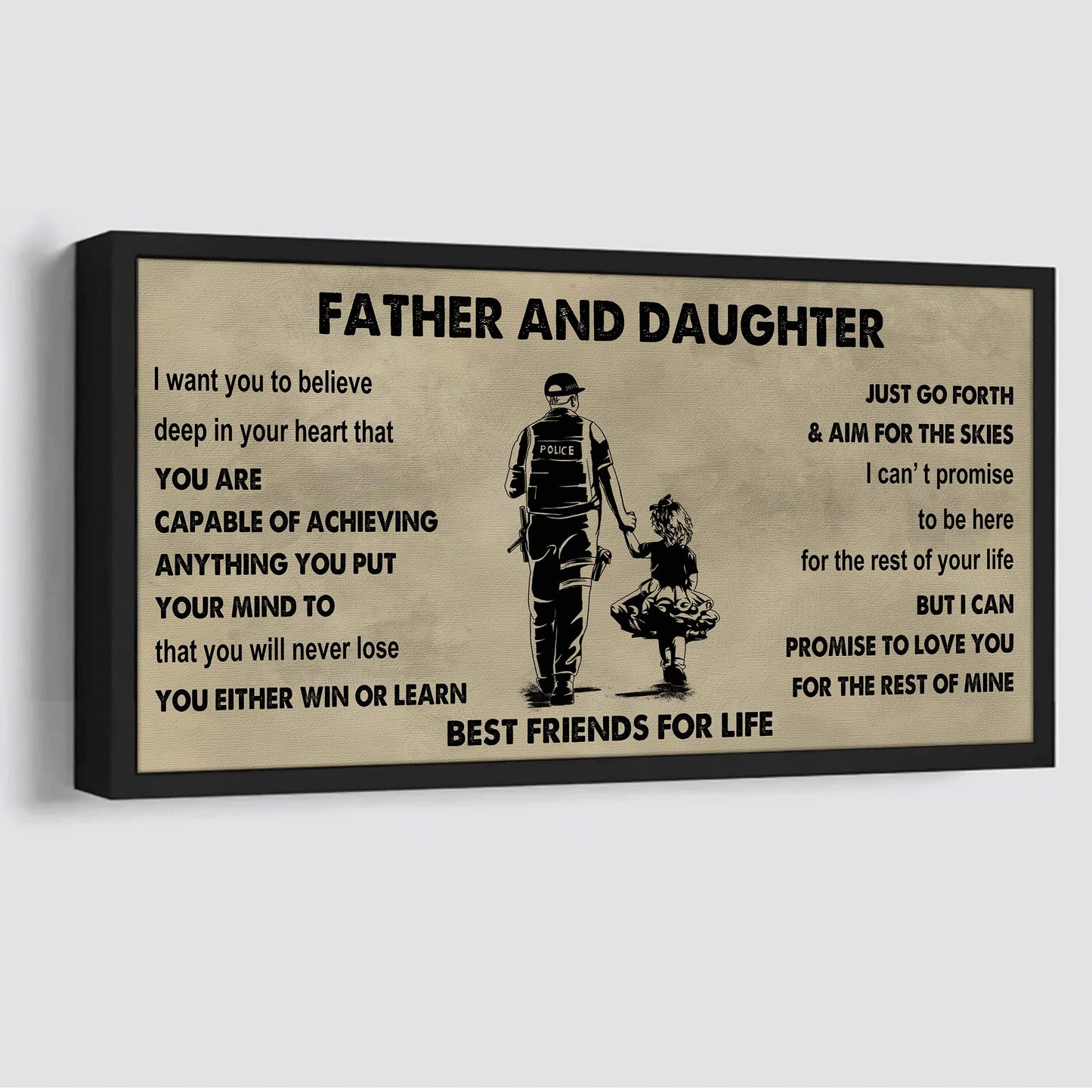 biker father and daughter best friends for life - ver 2 you will never lose poster canvas gift for daughter from father