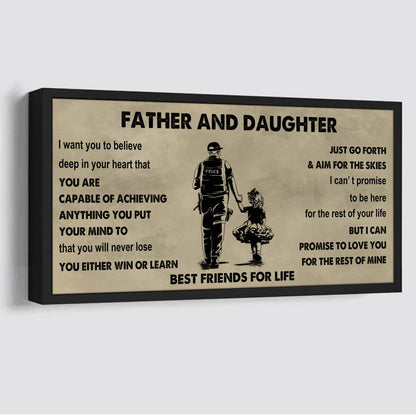 Biker Father And Daughter Best Friends For Life - Ver 2 You Will Never Lose Poster Canvas Gift For Daughter From Father