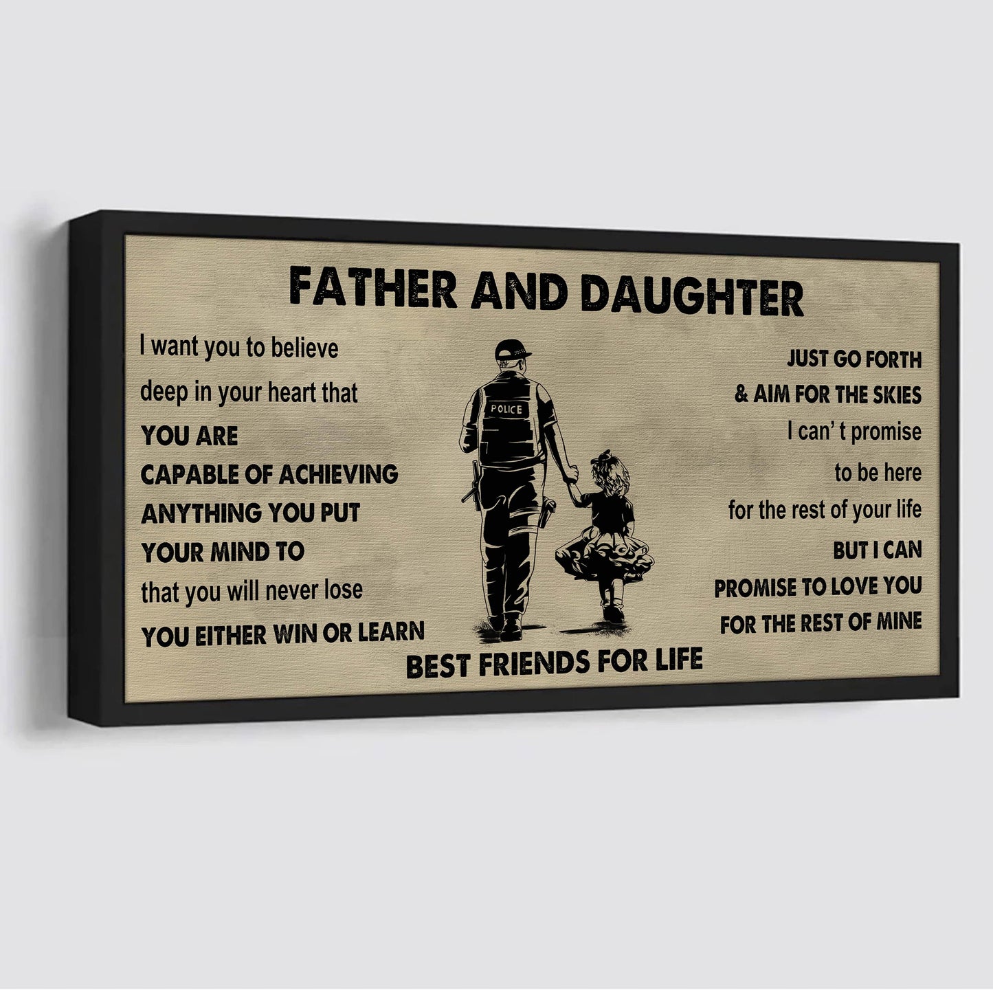 soldier father and daughter best friends for life - ver 2 you will never lose poster canvas gift for daughter from father