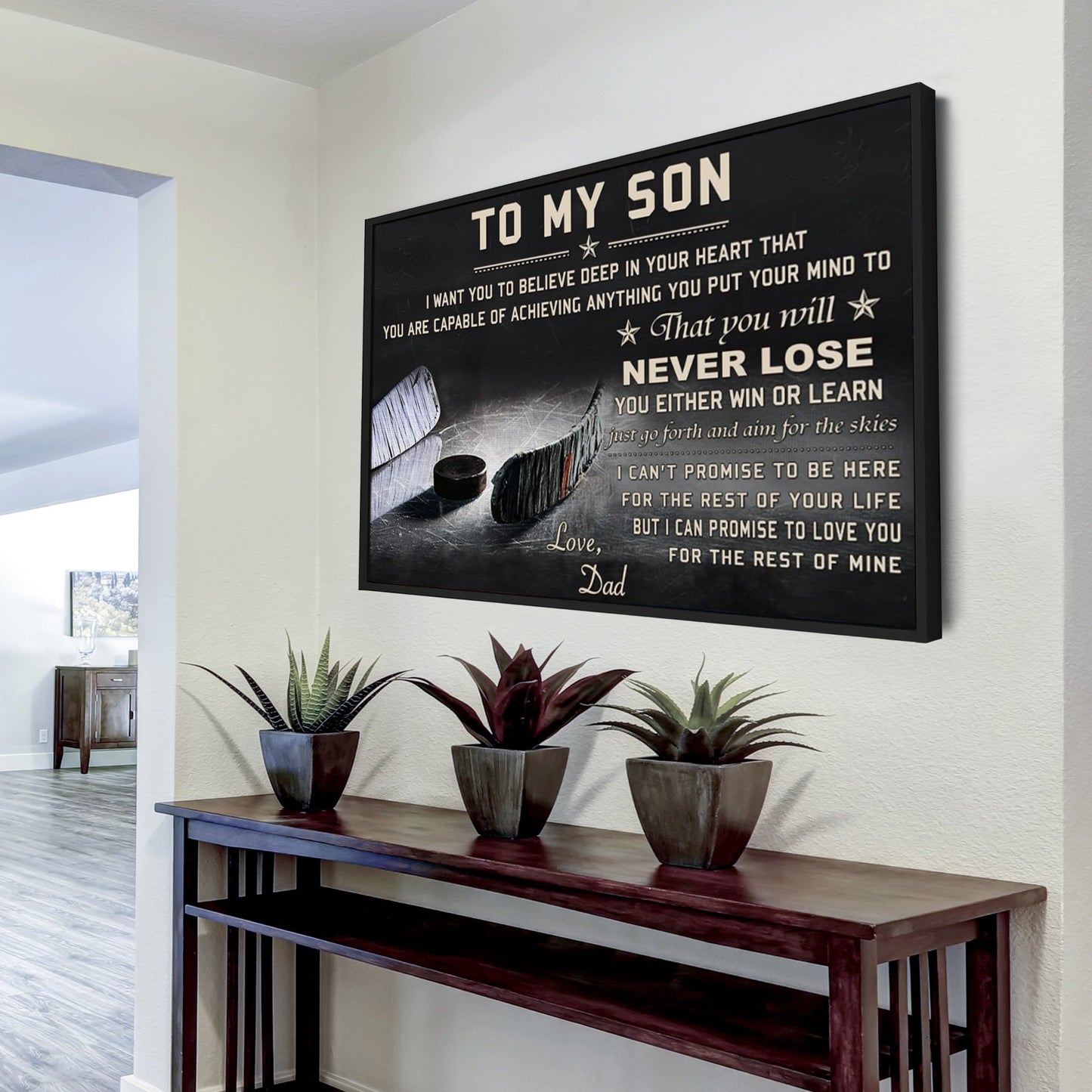 customizable hockey poster canvas - you will never lose you either win or learn i can promise to love you for the rest of mine