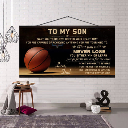 Customizable basketball poster – dad to son - never lose