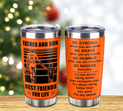 Customizable Baseball Tumbler, Gifts From Dad To Son Father And Son Best Friend For Life With Inspriration Message