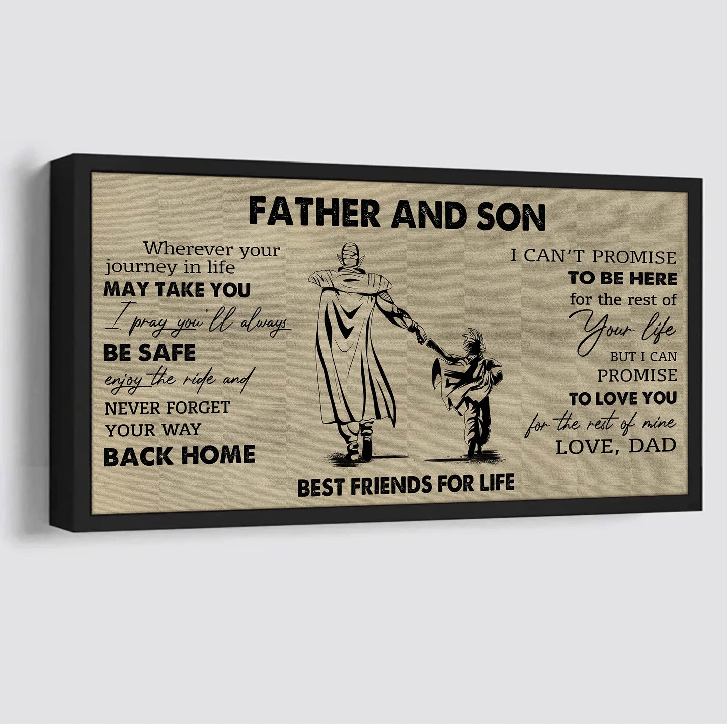 drb father and daughter best friends for life - never forget your way back home poster canvas gift for daughter from father-photo upload