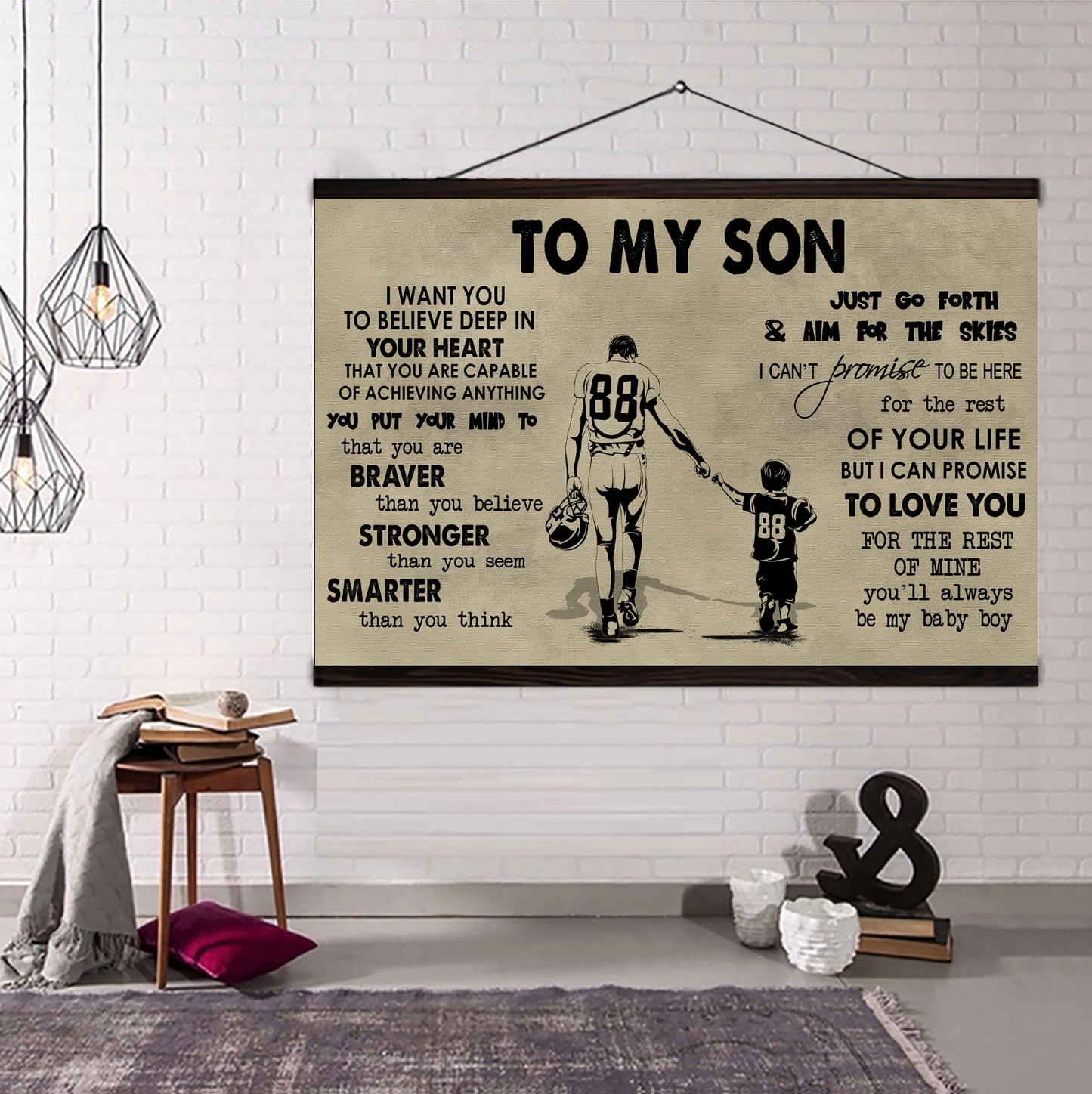 canvas poster dad to son you are braver than you believe you'll always be my baby boy