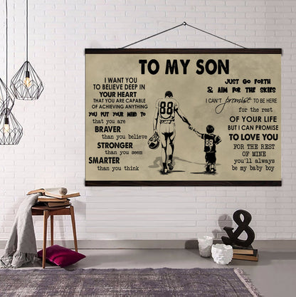 Canvas Poster Dad To Son You Are Braver Than You Believe You'll Always Be My Baby Boy