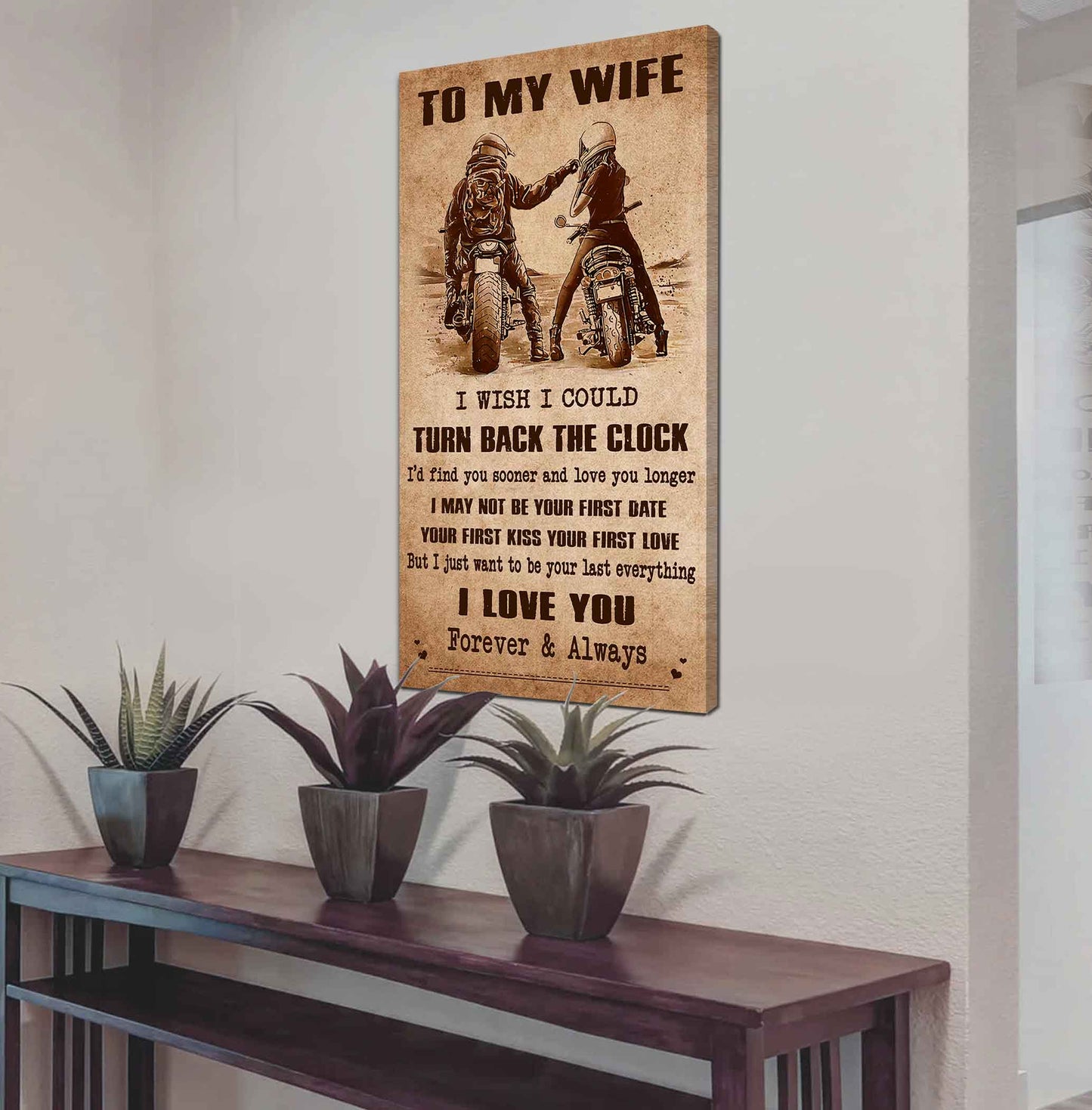 drb vgt- poster canvas to my wife i wish i could turn back the clock - i love you forever and always gift for your wife