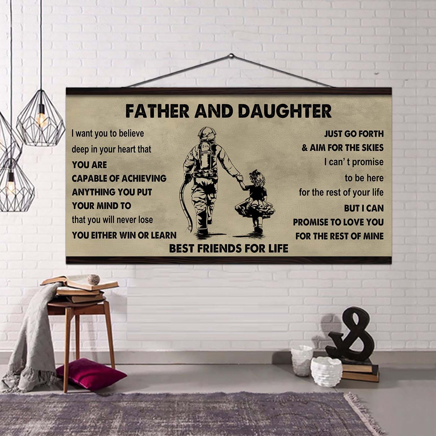 family father and daughter best friends for life - ver 2 you will never lose poster canvas gift for daughter from father