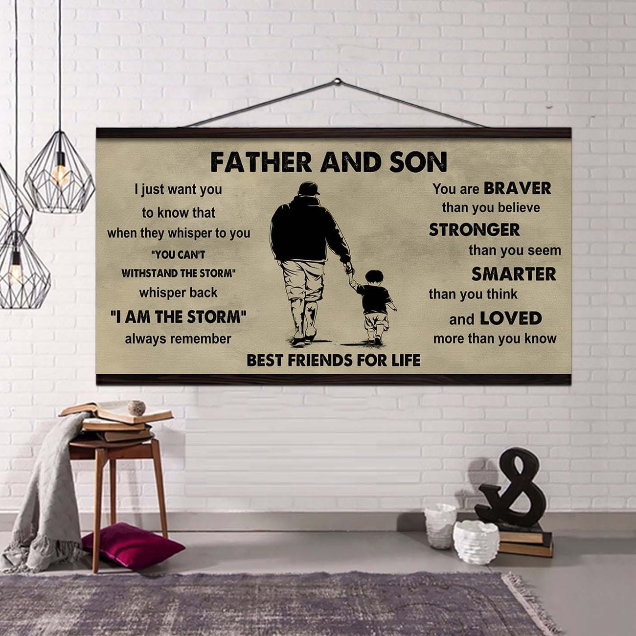 ver 2 family father and daughter best friends for life - i am the storm poster canvas gift for daughter from father