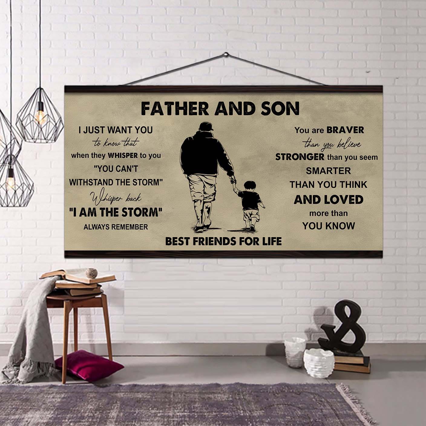 basketball father and son best friends for life - i am the storm poster canvas gift for son from father