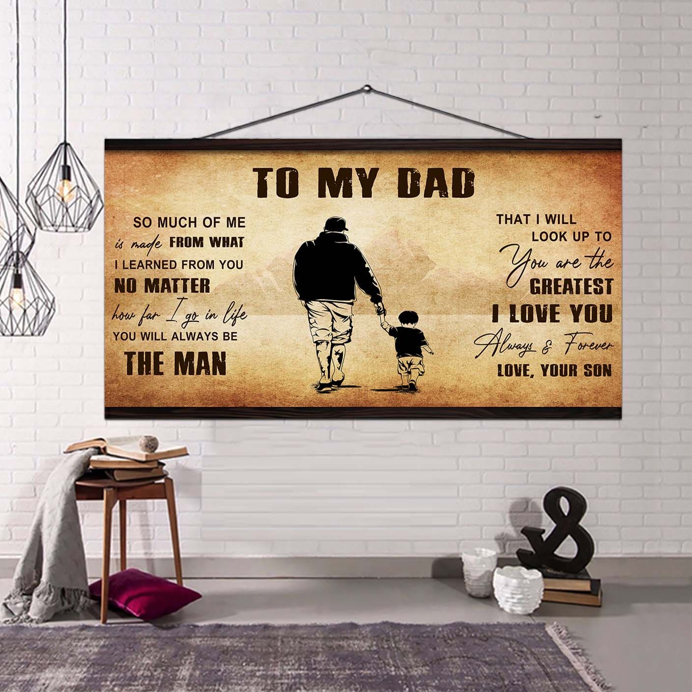 family to my dad - you are the greatest i love you poster canvas from son to father gifts for father