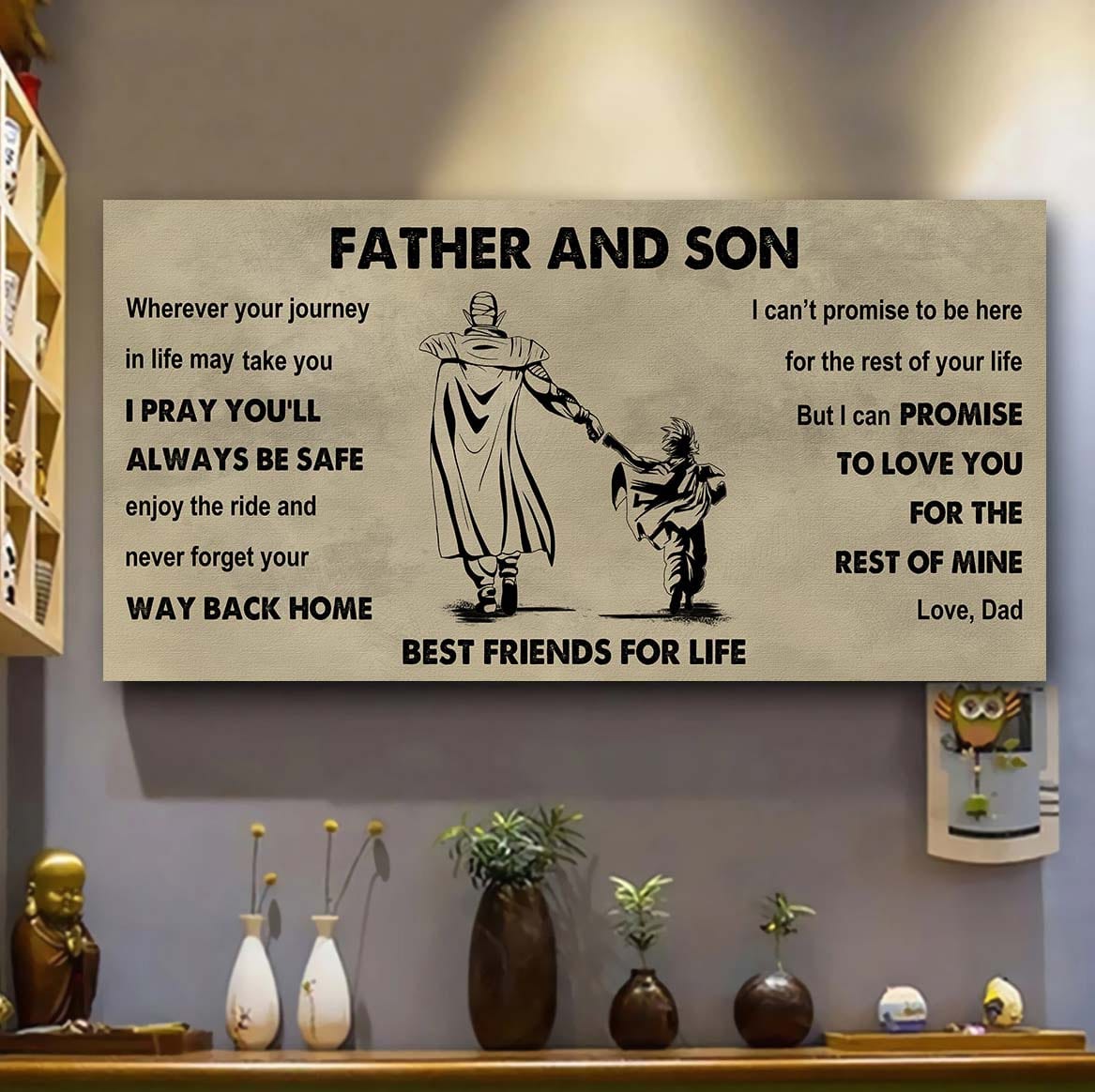 family-photo upload father and daughter best friends for life - ver 2 never forget your way back home poster canvas gift for son from father