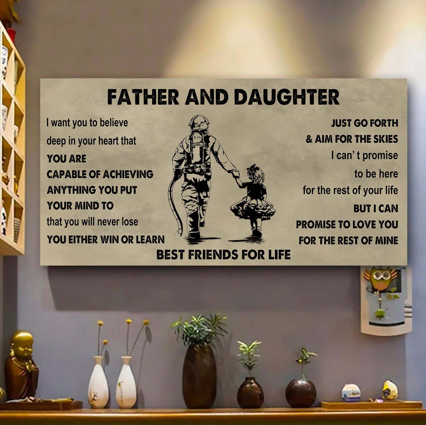 family father and daughter best friends for life - ver 2 you will never lose poster canvas gift for daughter from father