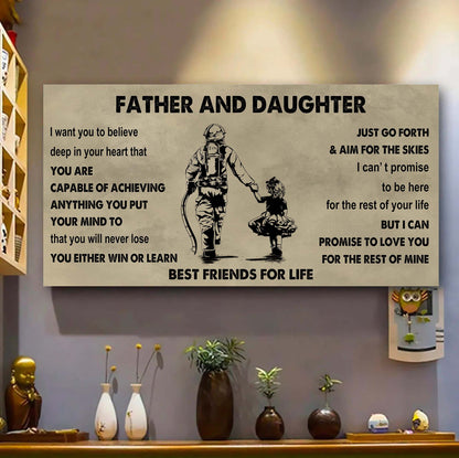 DRB Father And Daughter Best Friends For Life - Ver 2 You Will Never Lose Poster Canvas Gift For Daughter From Father